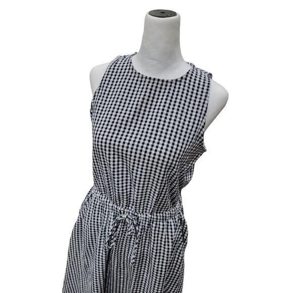 Loft Women's Gingham Midi Dress Size XS Crossover Back Pockets - Picture 4 of 16